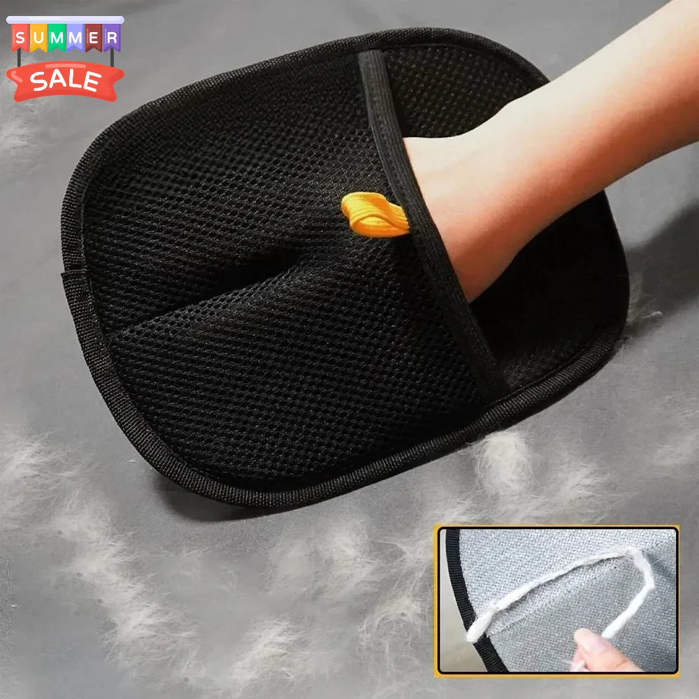Reusable Pet Hair Remover Glove – Cat & Dog Hair Cleaner for Clothes, Couch & Car, Dual-Direction Lint Removal Tool - Grooming & Deshedding Gloves for Dogs Cats - Works on Sofa Carpet Clothes - Multi-Surface Brush