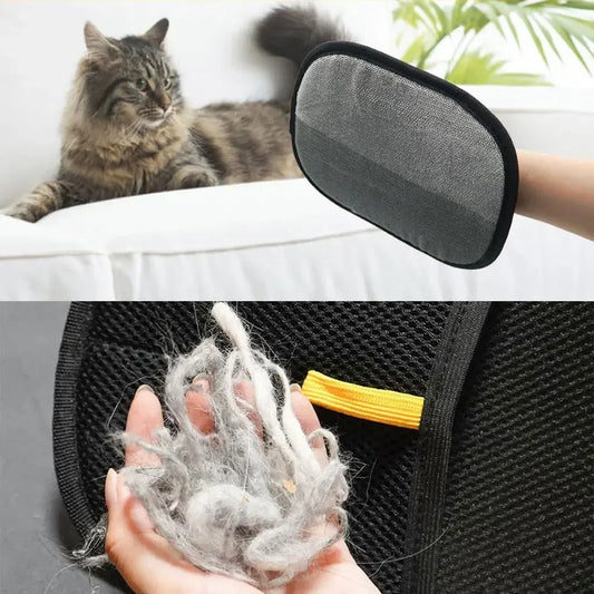 Reusable Pet Hair Remover Glove – Cat & Dog Hair Cleaner for Clothes, Couch & Car, Dual-Direction Lint Removal Tool - Grooming & Deshedding Gloves for Dogs Cats - Works on Sofa Carpet Clothes - Multi-Surface Brush