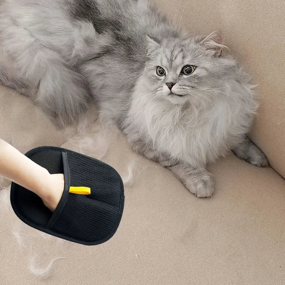 Reusable Pet Hair Remover Glove – Cat & Dog Hair Cleaner for Clothes, Couch & Car, Dual-Direction Lint Removal Tool - Grooming & Deshedding Gloves for Dogs Cats - Works on Sofa Carpet Clothes - Multi-Surface Brush